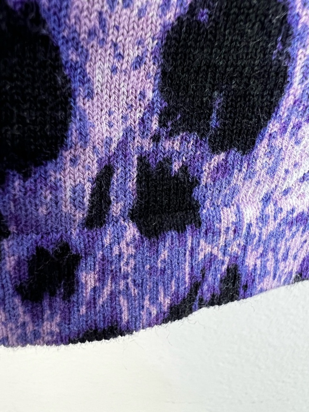 Just Cavalli archival purple digital leopard print fine knit boxy sweater S - Picture 11 of 15